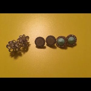 Set of 3 large stud earrings